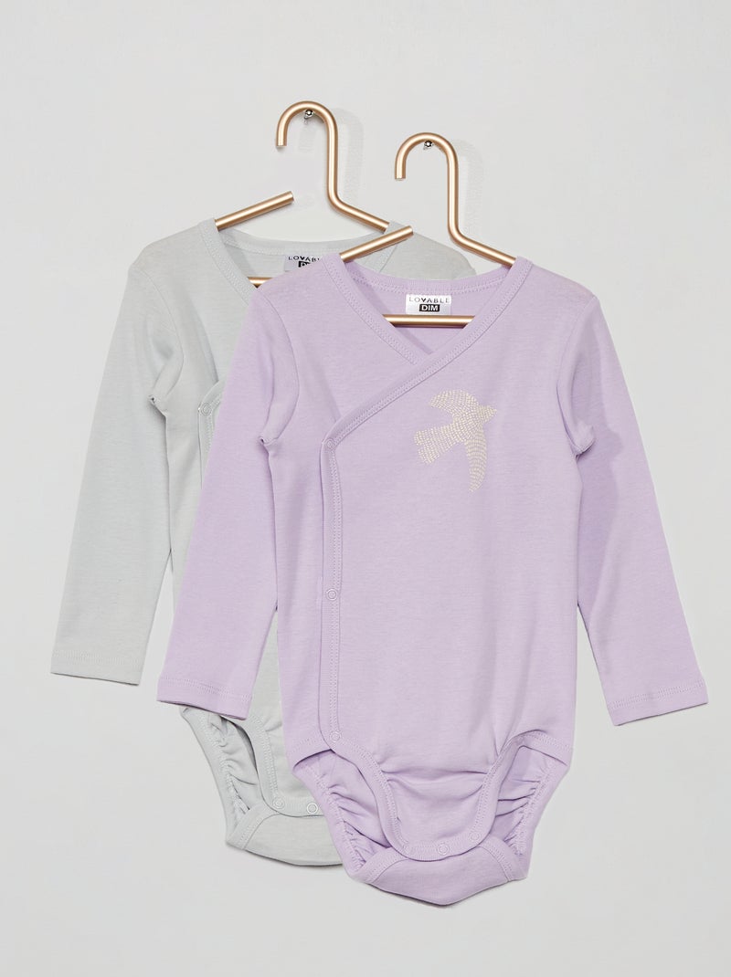 Pack de 2 bodies 'DIM' BEIGE - Kiabi