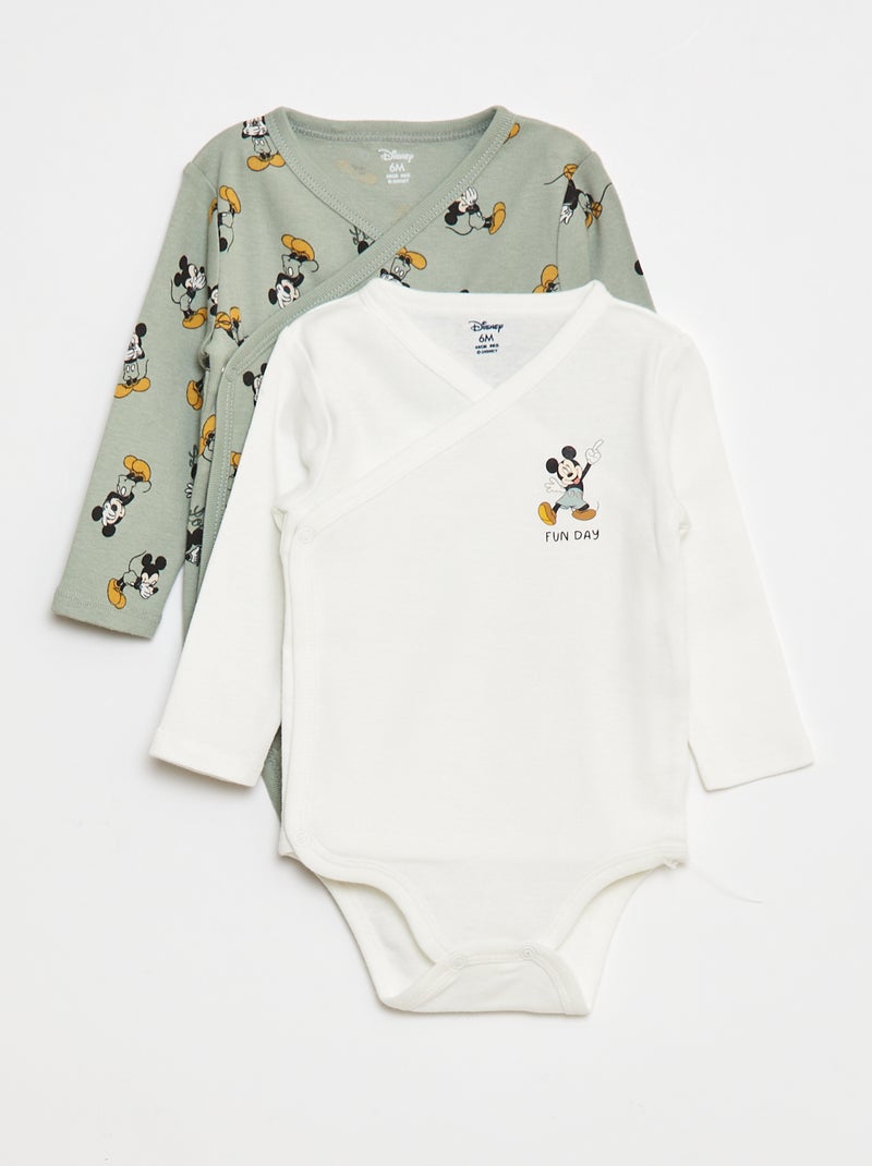 Pack de 2 bodies 'Disney' 'Mickey' Verde - Kiabi