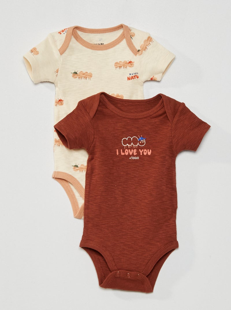 Pack de 2 bodies estampados BLANCO - Kiabi