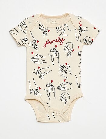 Pack de 2 bodies estampados family 'Agathe Sorlet x Kiabi' - San Valentín