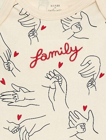 Pack de 2 bodies estampados family 'Agathe Sorlet x Kiabi' - San Valentín