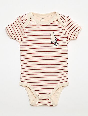 Pack de 2 bodies estampados family 'Agathe Sorlet x Kiabi' - San Valentín