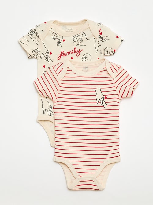 Pack de 2 bodies estampados family 'Agathe Sorlet x Kiabi' - San Valentín - Kiabi