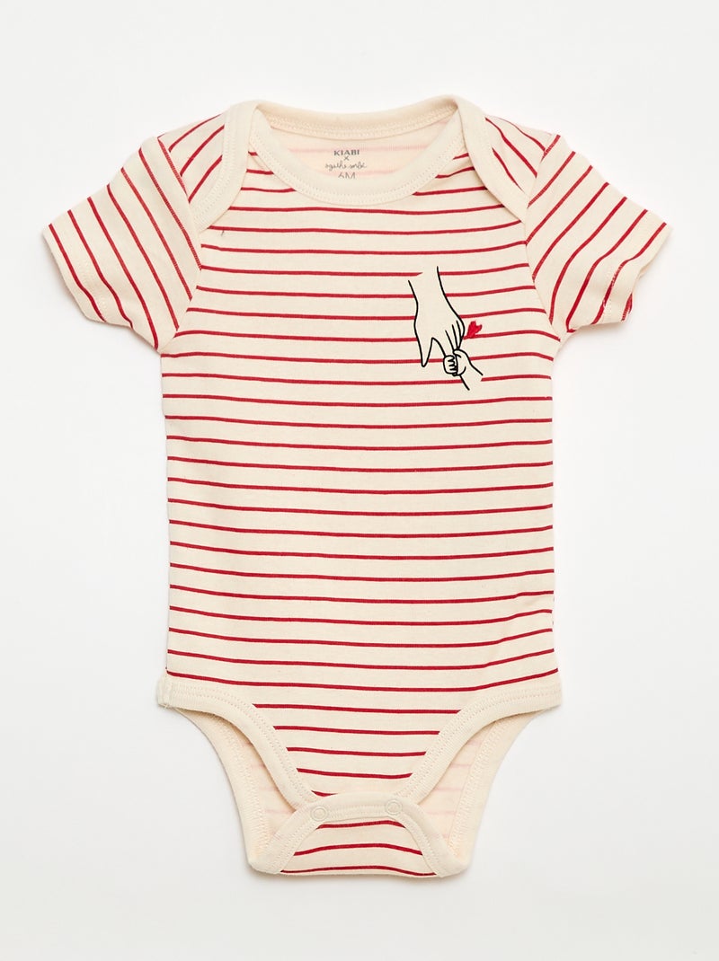 Pack de 2 bodies estampados family 'Agathe Sorlet x Kiabi' - San Valentín Blanco - Kiabi