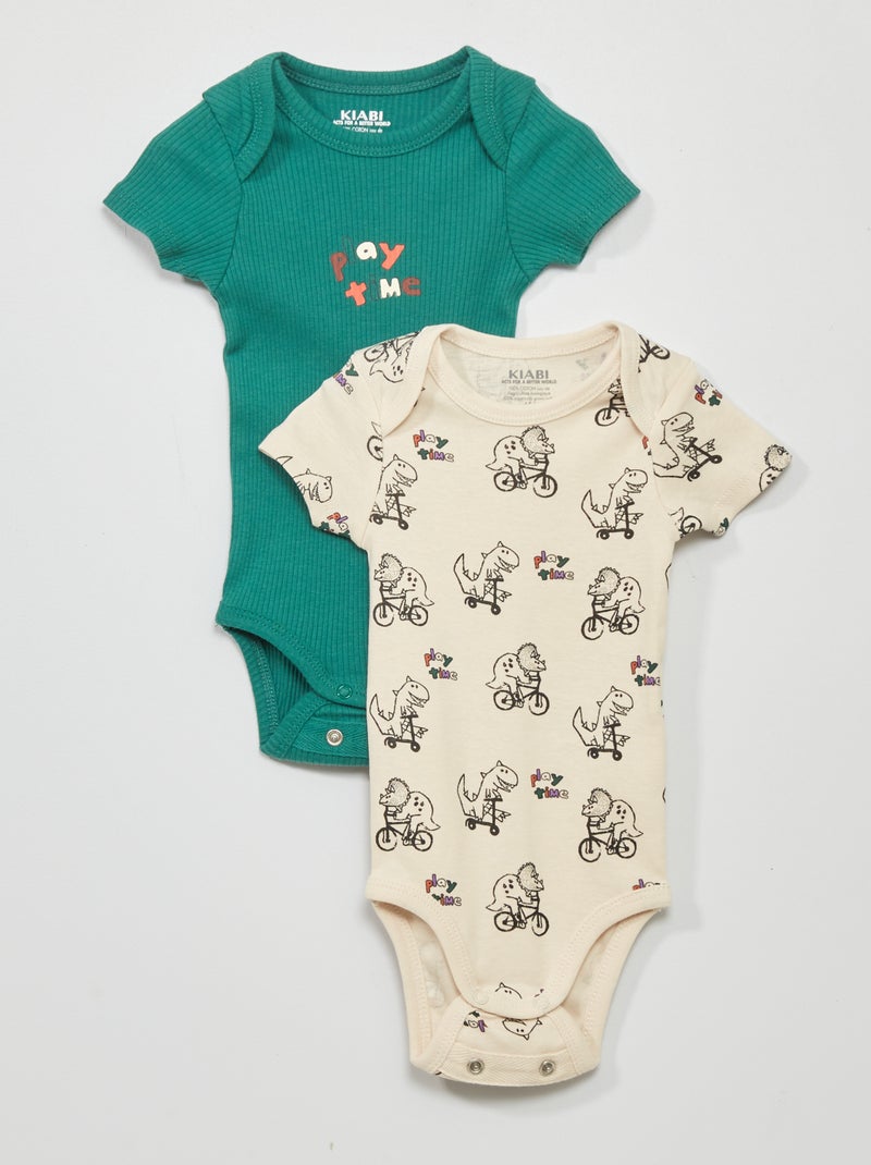 Pack de 2 bodies evolutivos BEIGE - Kiabi