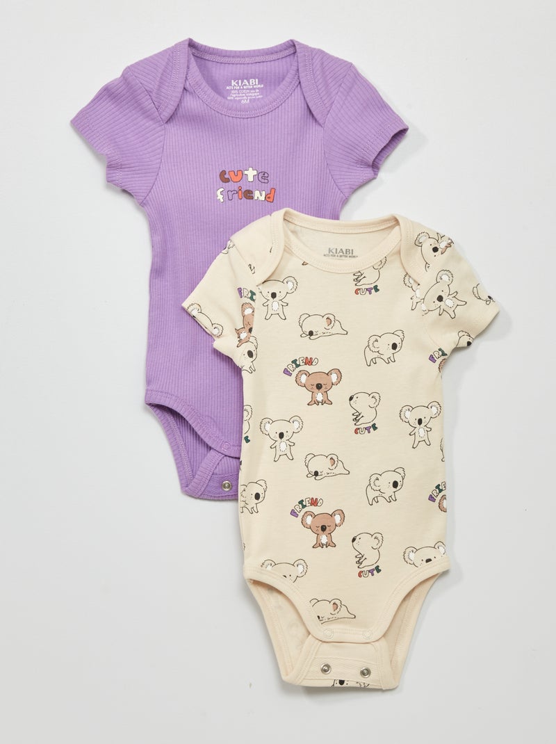 Pack de 2 bodies evolutivos BEIGE - Kiabi