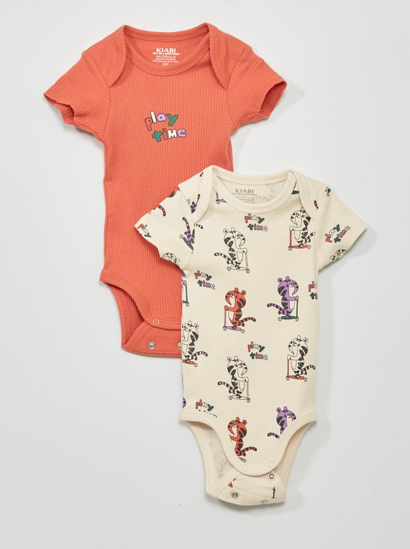 Pack de 2 bodies evolutivos BEIGE - Kiabi