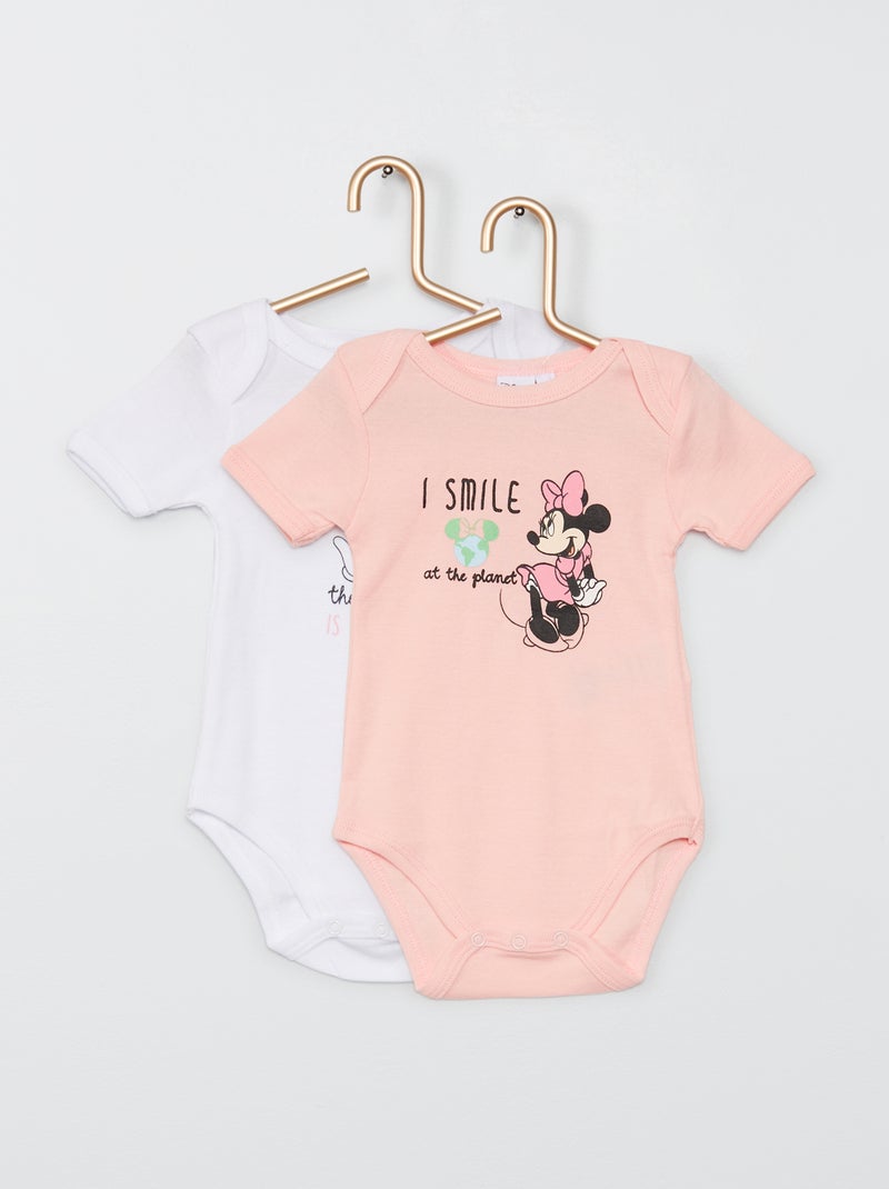 Pack de 2 bodies 'Minnie' de 'Disney' rosa/blanco - Kiabi