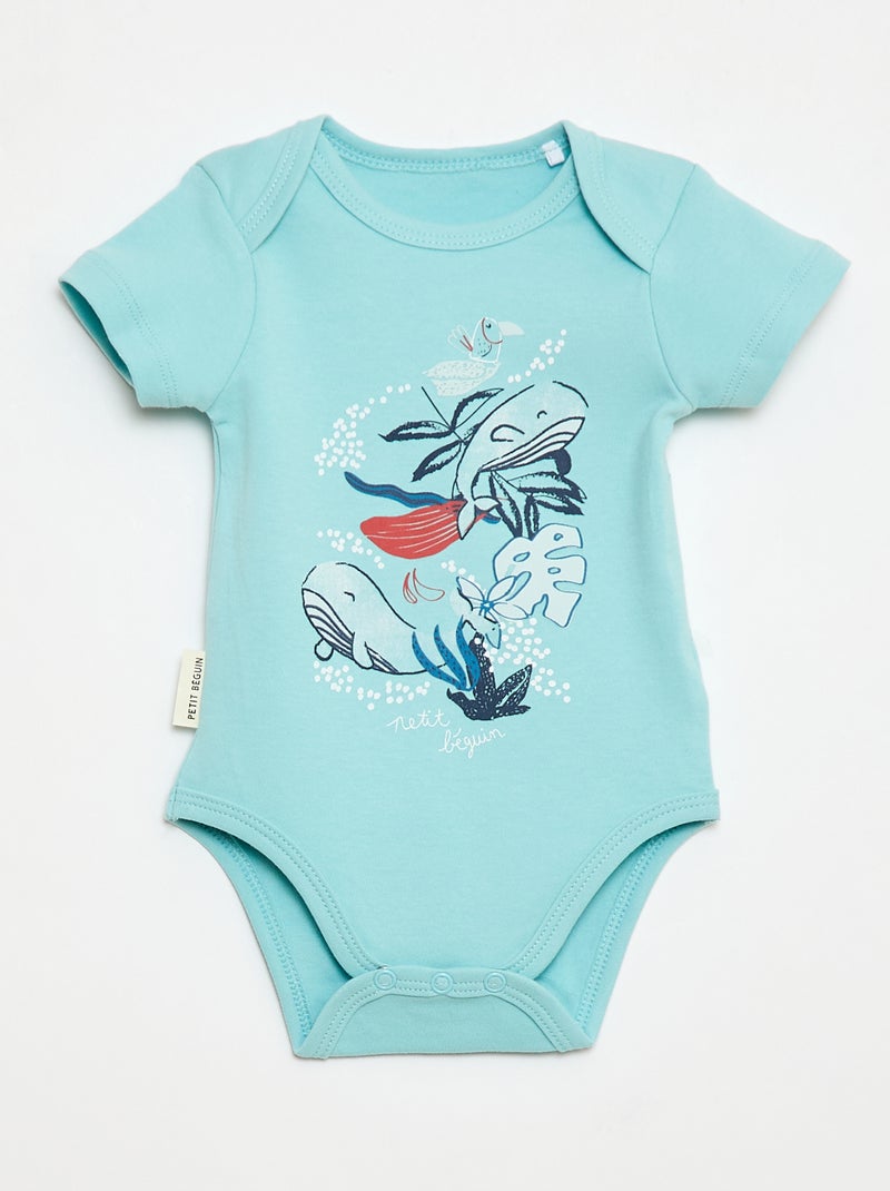 Pack de 2 bodies 'Petit Béguin' Azul - Kiabi