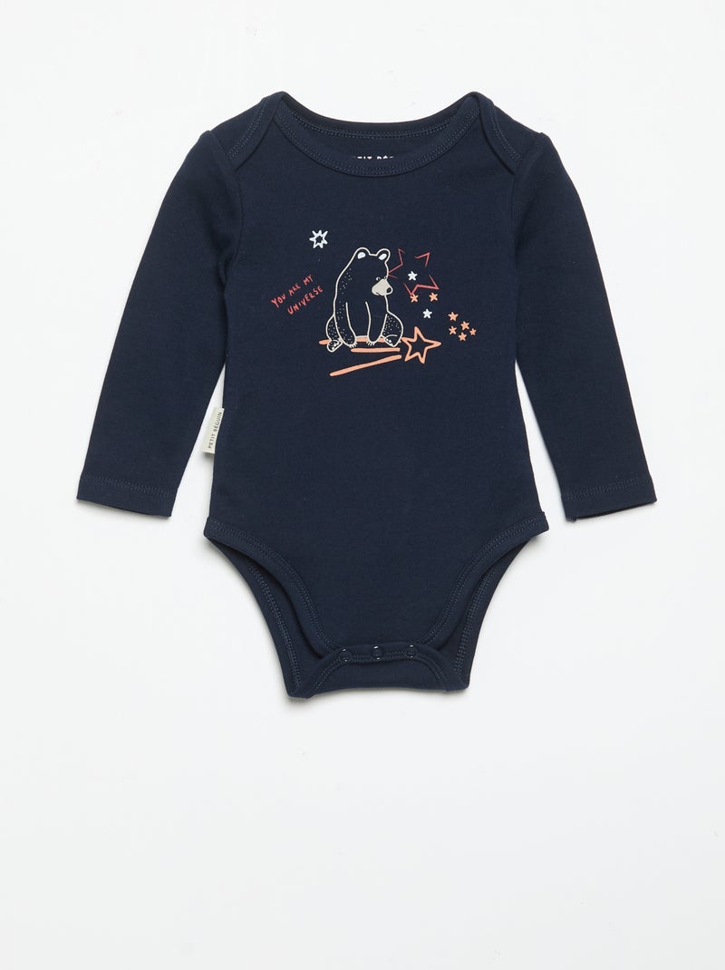 Pack de 2 bodies 'Petit Béguin' Azul - Kiabi