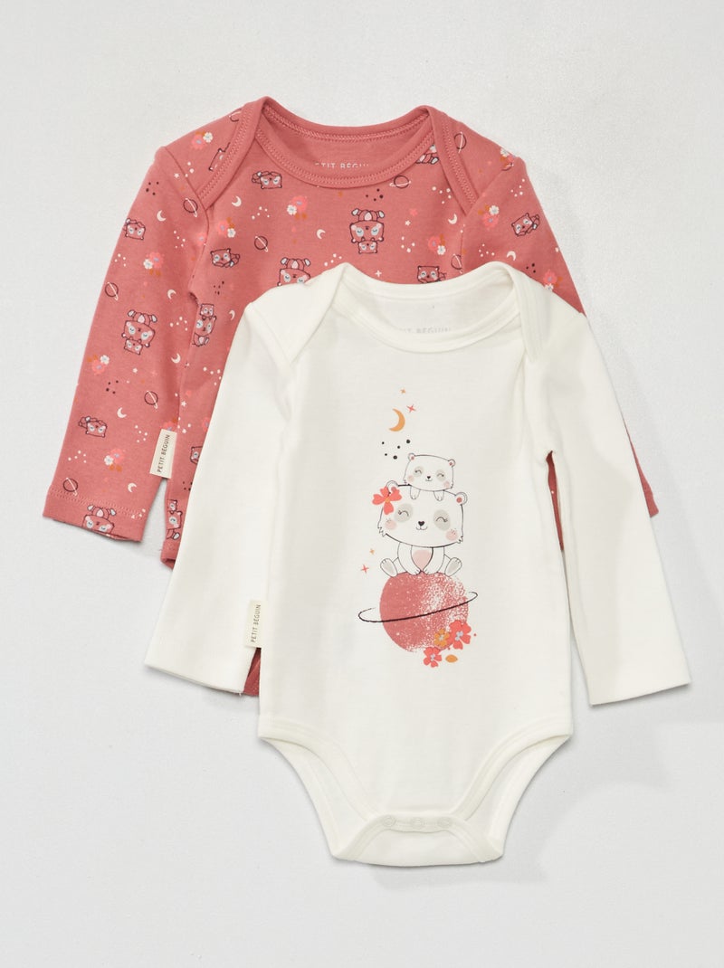 Pack de 2 bodies 'Petit Beguin' blanco/rosa - Kiabi