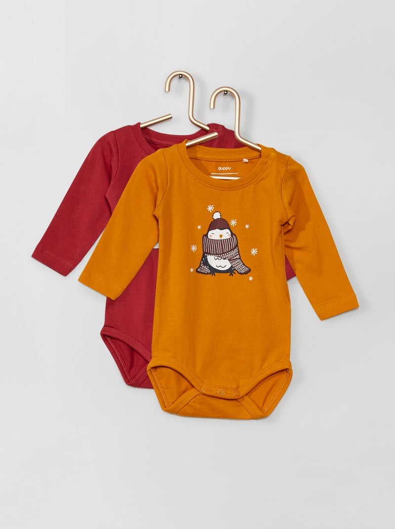 Pack de 2 bodies ROJO - Kiabi