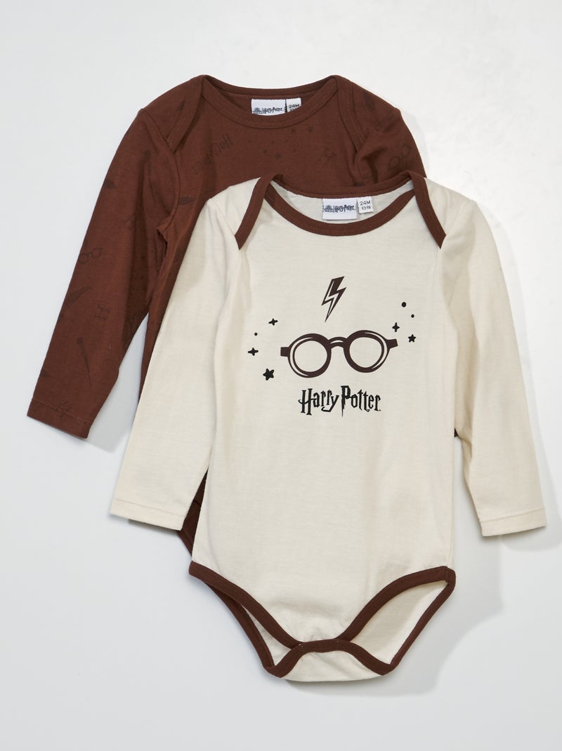 Pack de 2 bodis de algodón puro 'Harry Potter' MARRON - Kiabi