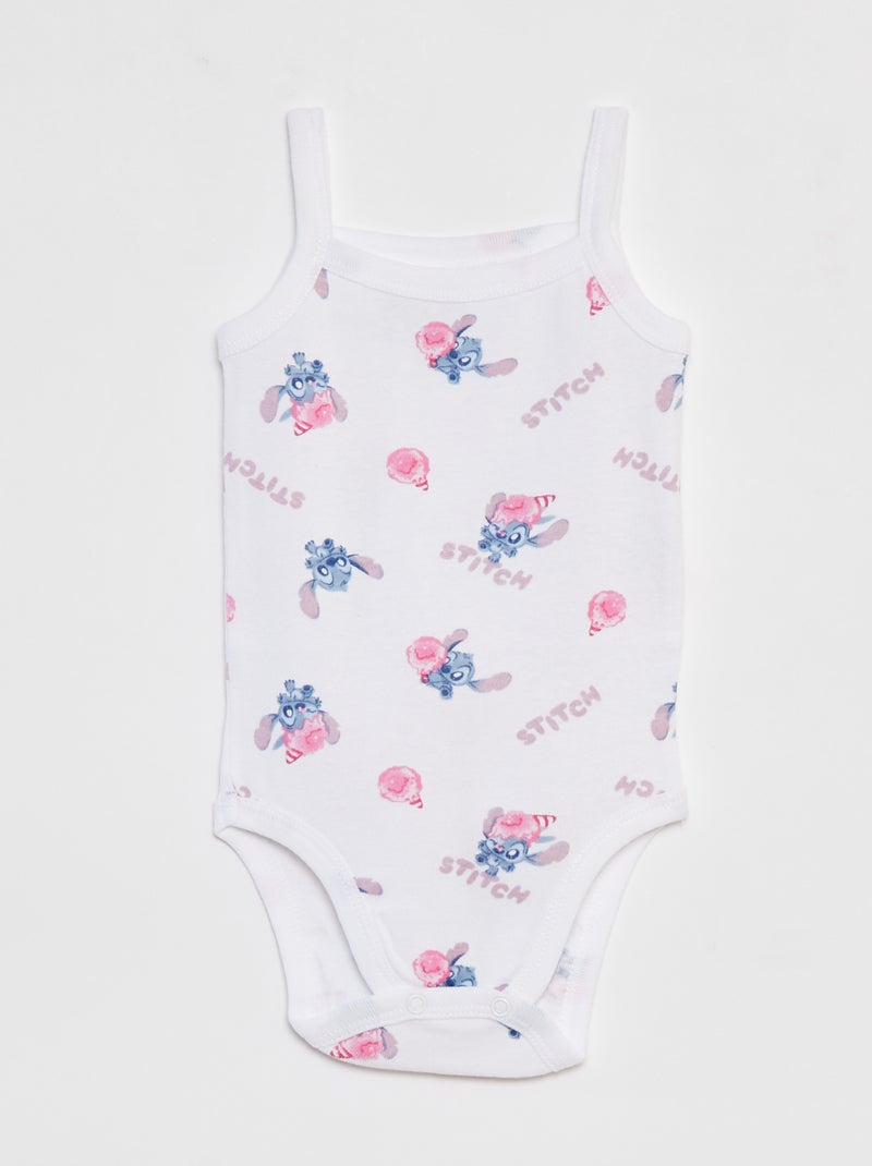 Pack de 2 bodis de tirantes finos 'Stitch' BLANCO - Kiabi