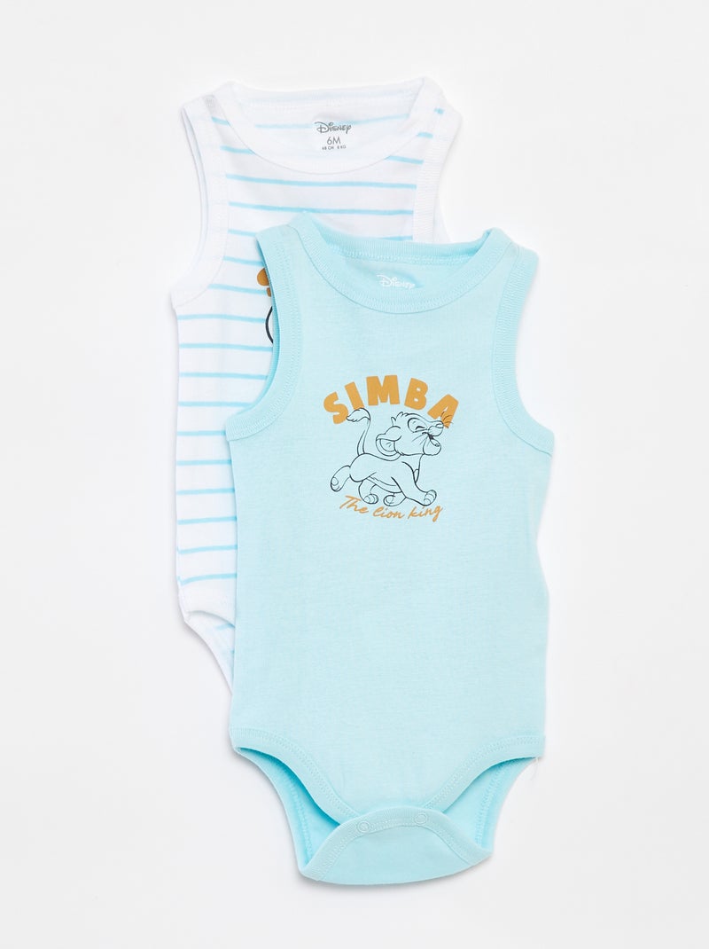 Pack de 2 bodis estampados 'Simba' BLANCO - Kiabi
