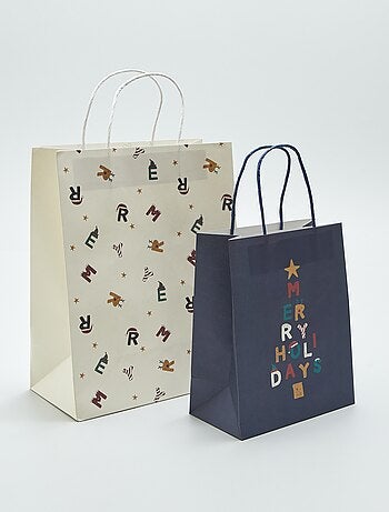 Pack de 2 bolsas de regalo de Navidad - Kiabi