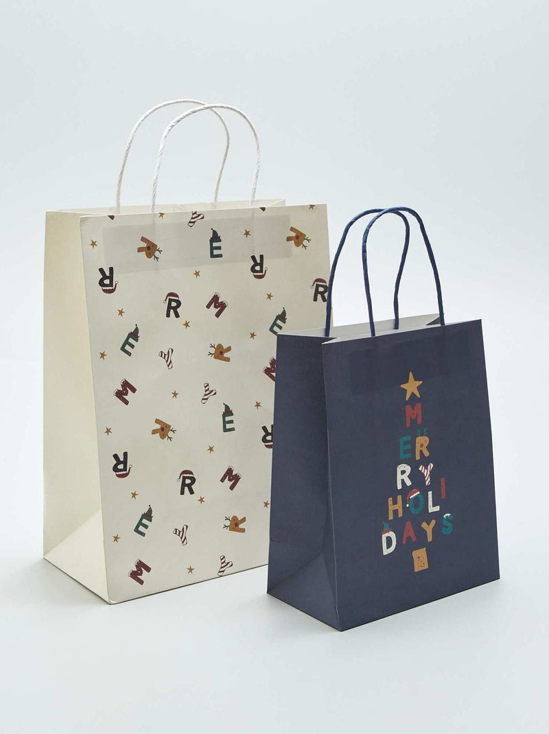 Pack de 2 bolsas de regalo de Navidad AZUL - Kiabi
