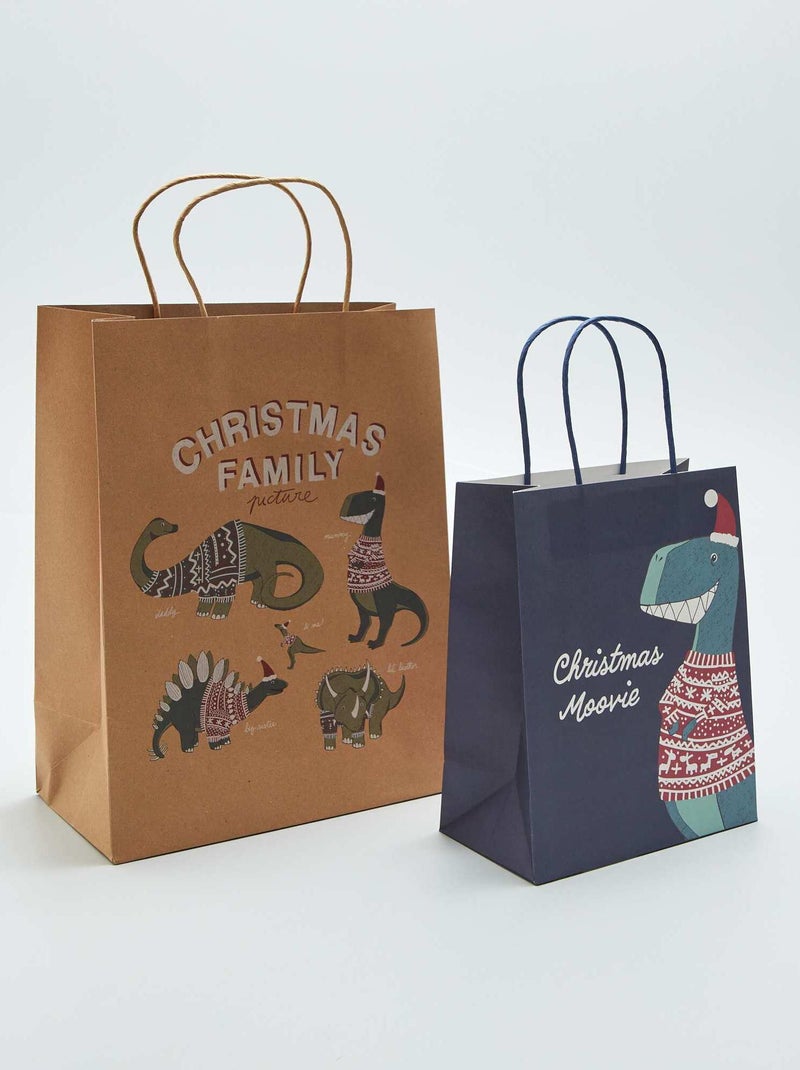 Pack de 2 bolsas de regalo de Navidad MARRON - Kiabi