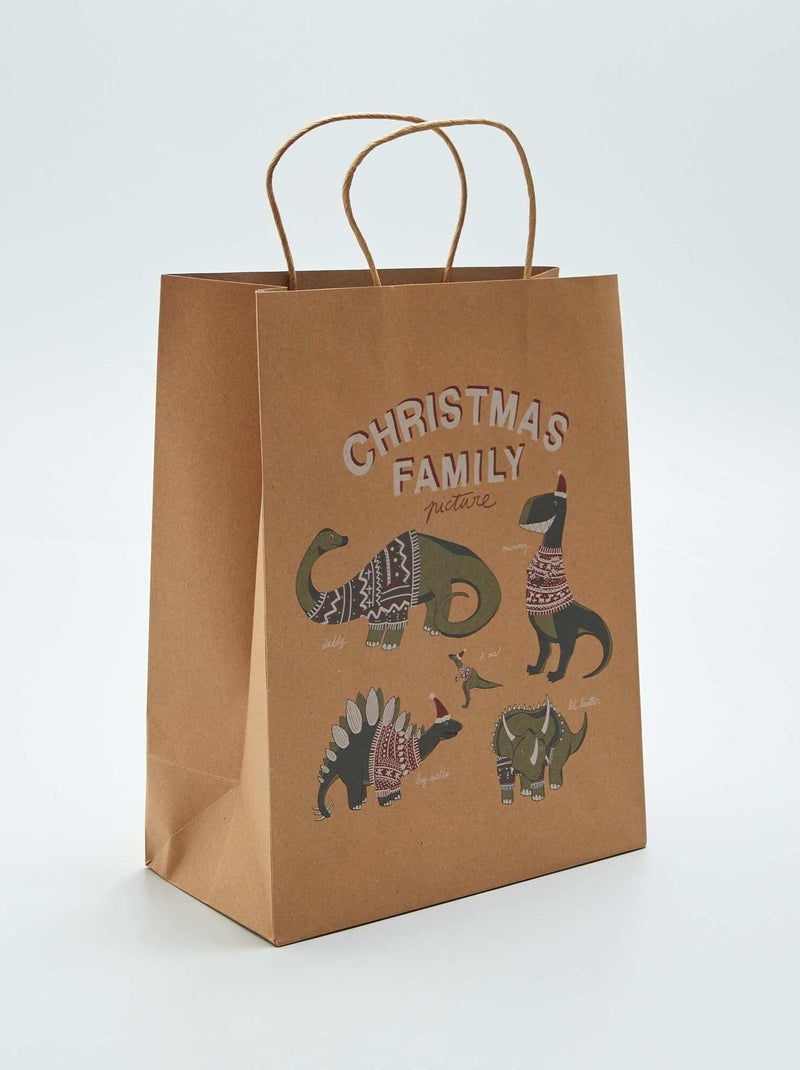 Pack de 2 bolsas de regalo de Navidad MARRON - Kiabi