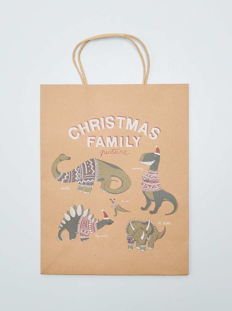 Pack de 2 bolsas de regalo de Navidad MARRON - Kiabi