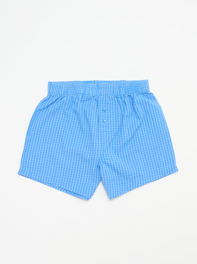Pack de 2 bóxers a cuadros Azul - Kiabi