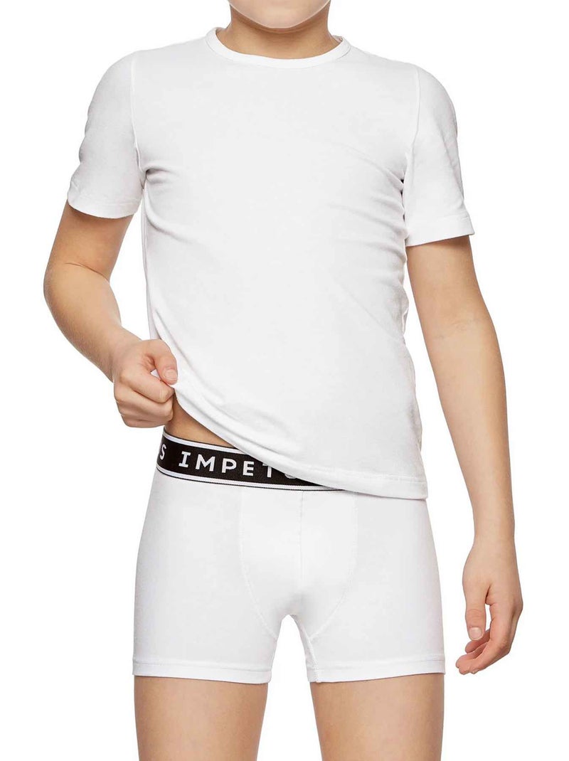 Pack de 2 boxers de algodón para niño | Impetus Blanco/Marino - Kiabi