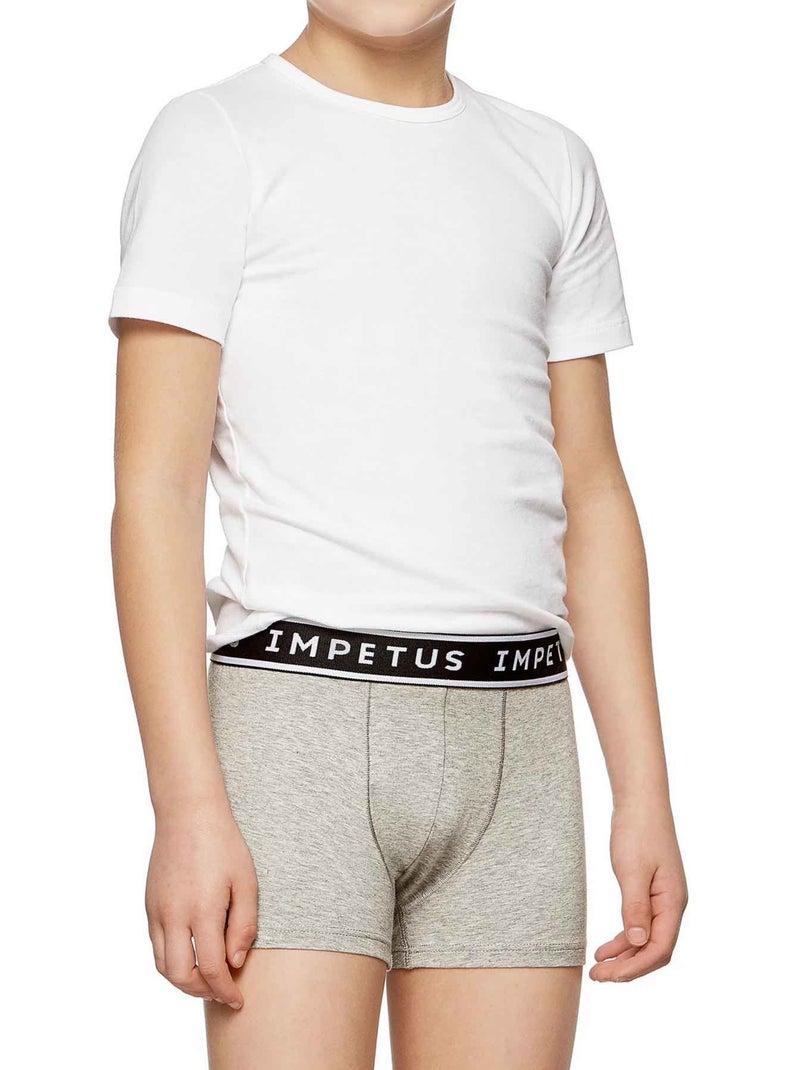 Pack de 2 boxers de algodón para niño | Impetus Gris rojo - Kiabi