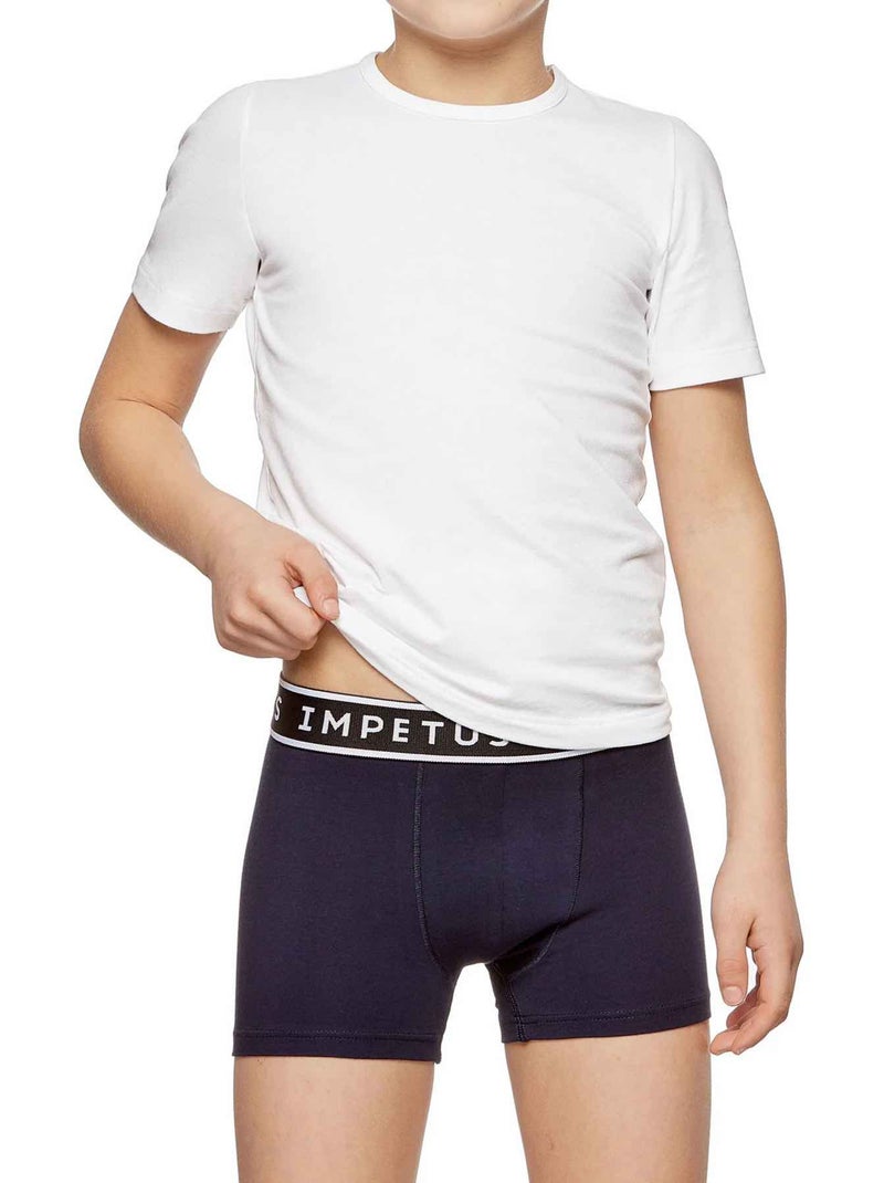 Pack de 2 boxers de algodón para niño | Impetus Negro Gris Azul - Kiabi