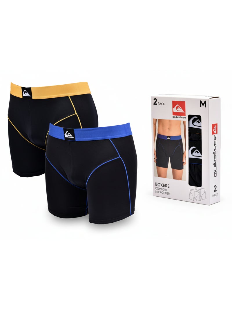 Pack de 2 Bóxers Hombre QUIKSILVER Microfibra Sport Negro Negro - Kiabi