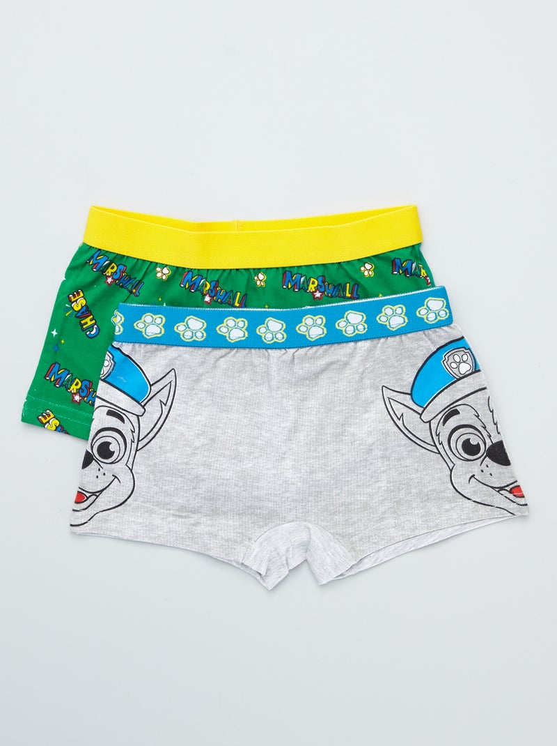 Pack de 2 boxers 'La Patrulla Canina' gris/verde - Kiabi