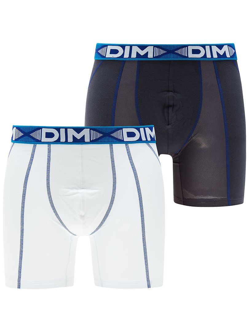 Pack de 2 boxers largos 'DIM 3D Flex Air' blanco - Kiabi