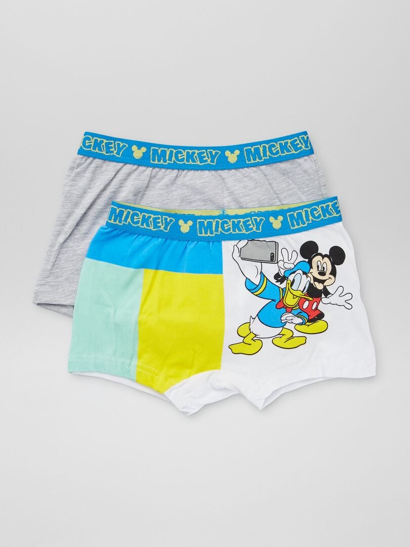 Pack de 2 bóxers 'Mickey' gris/blanco - Kiabi