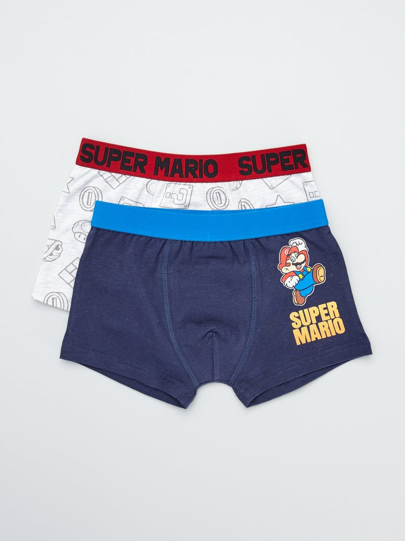 Pack de 2 boxers 'Super Mario' GRIS - Kiabi