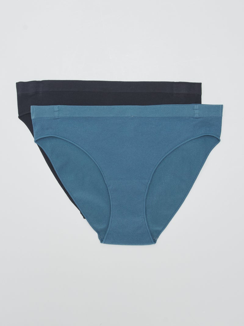 Pack de 2 bragas de canalé AZUL - Kiabi