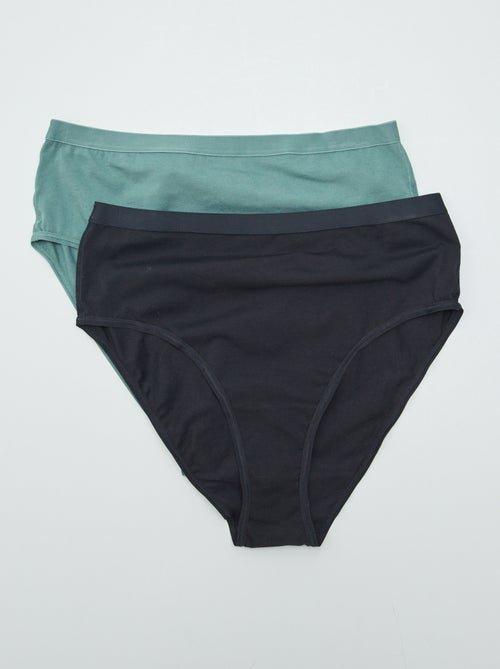 Pack de 2 bragas de tiro alto - colección fácil de poner - Kiabi