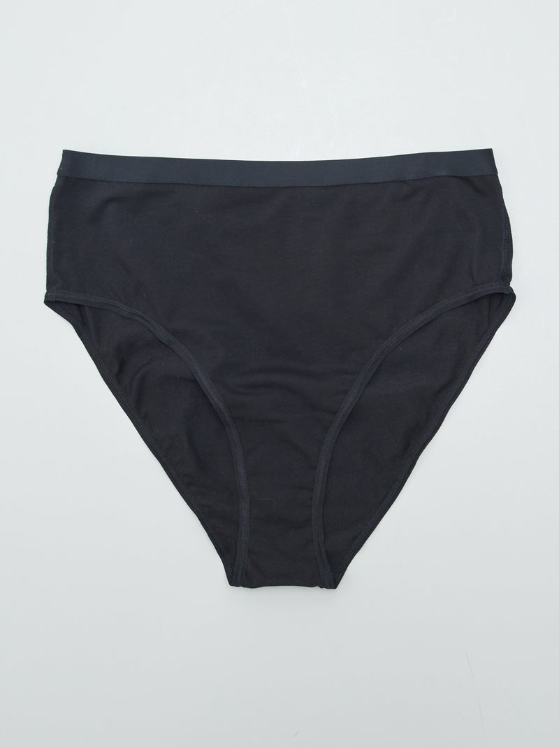 Pack de 2 bragas de tiro alto - colección fácil de poner negro - Kiabi