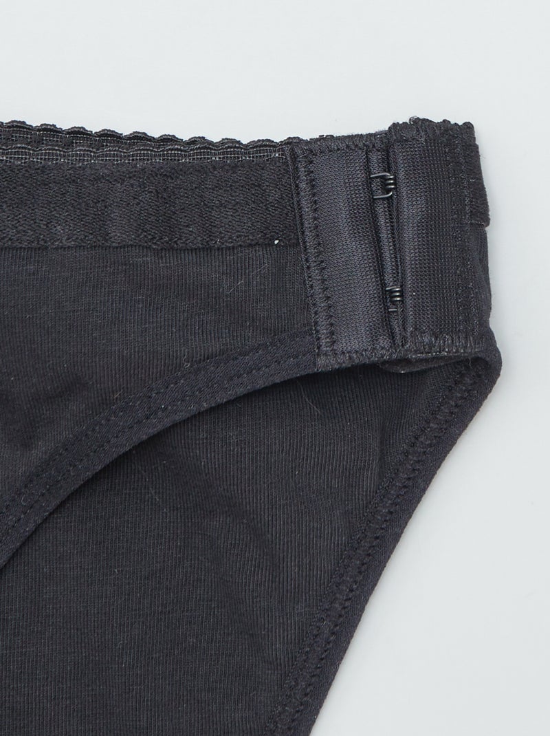 Pack de 2 bragas menstruales lavables de algodón - colección fácil de poner negro - Kiabi