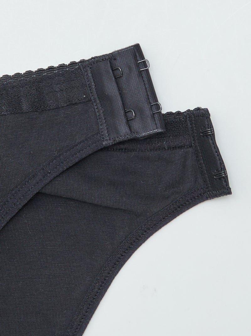 Pack de 2 bragas menstruales lavables de algodón - colección fácil de poner negro - Kiabi