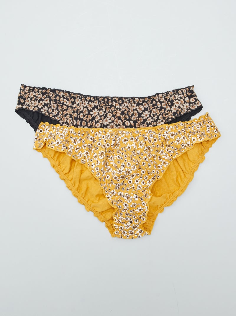 Pack de 2 braguitas bloomer estampadas AMARILLO - Kiabi