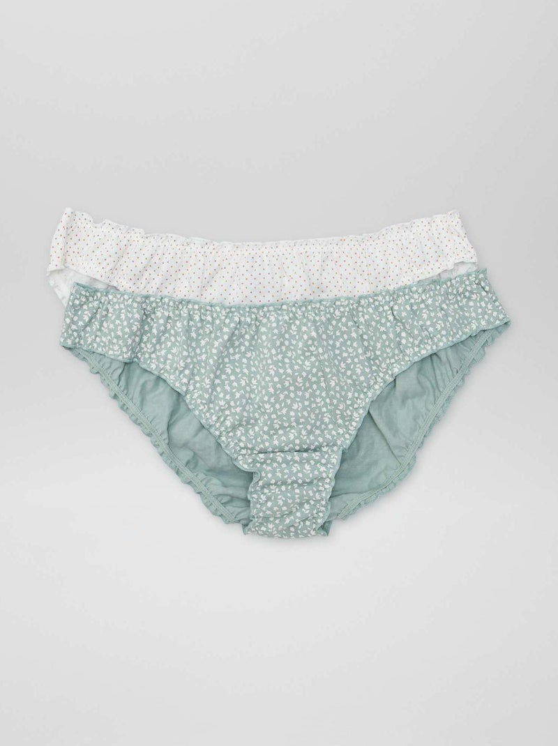 Pack de 2 braguitas bloomer estampadas BLANCO - Kiabi