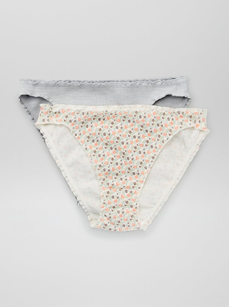 Pack de 2 braguitas bloomer gris - Kiabi