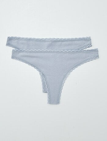 Pack de 2 braguitas brasileñas de algodón