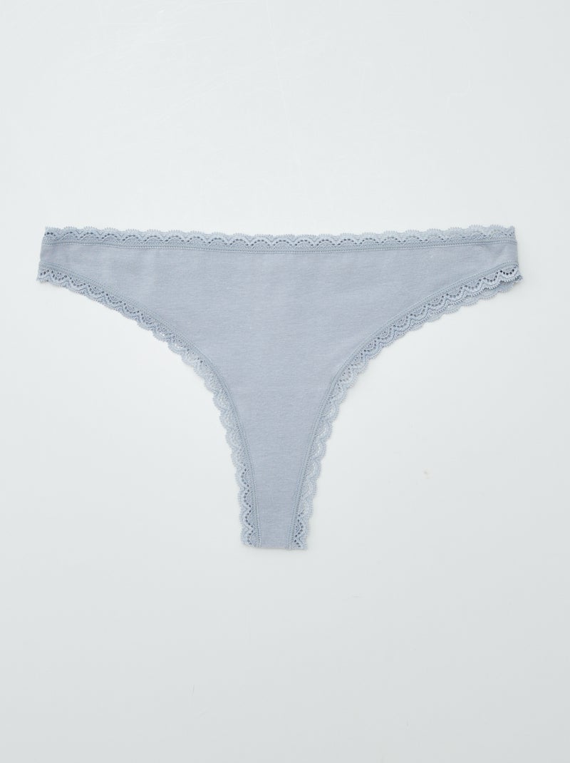 Pack de 2 braguitas brasileñas de algodón AZUL - Kiabi