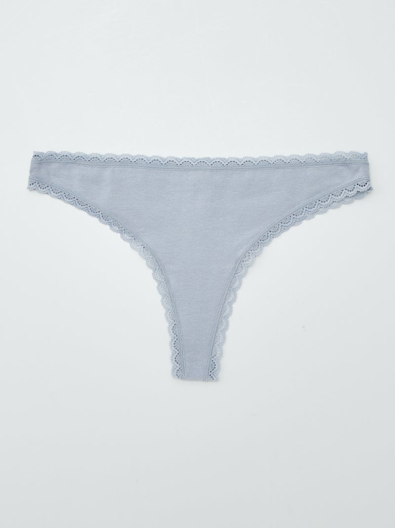 Pack de 2 braguitas brasileñas de algodón AZUL - Kiabi