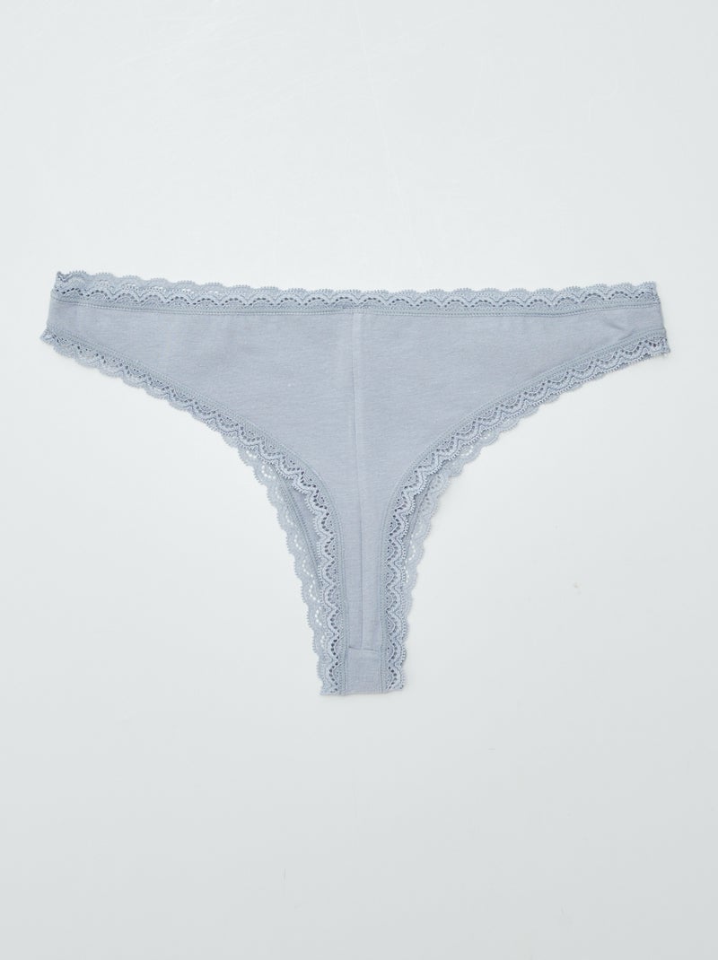 Pack de 2 braguitas brasileñas de algodón AZUL - Kiabi