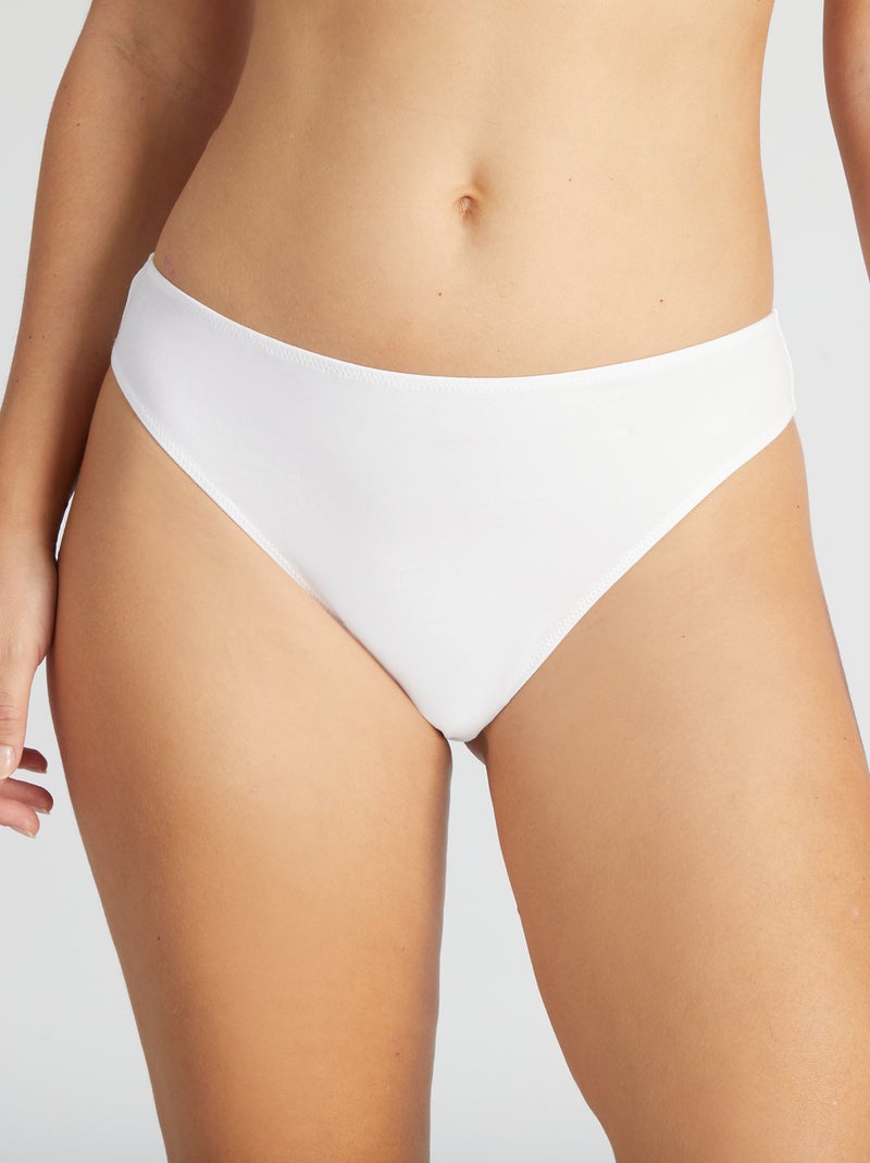 Pack de 2 braguitas brasileñas de algodón Blanco - Kiabi