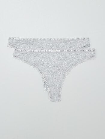 Pack de 2 braguitas brasileñas de algodón