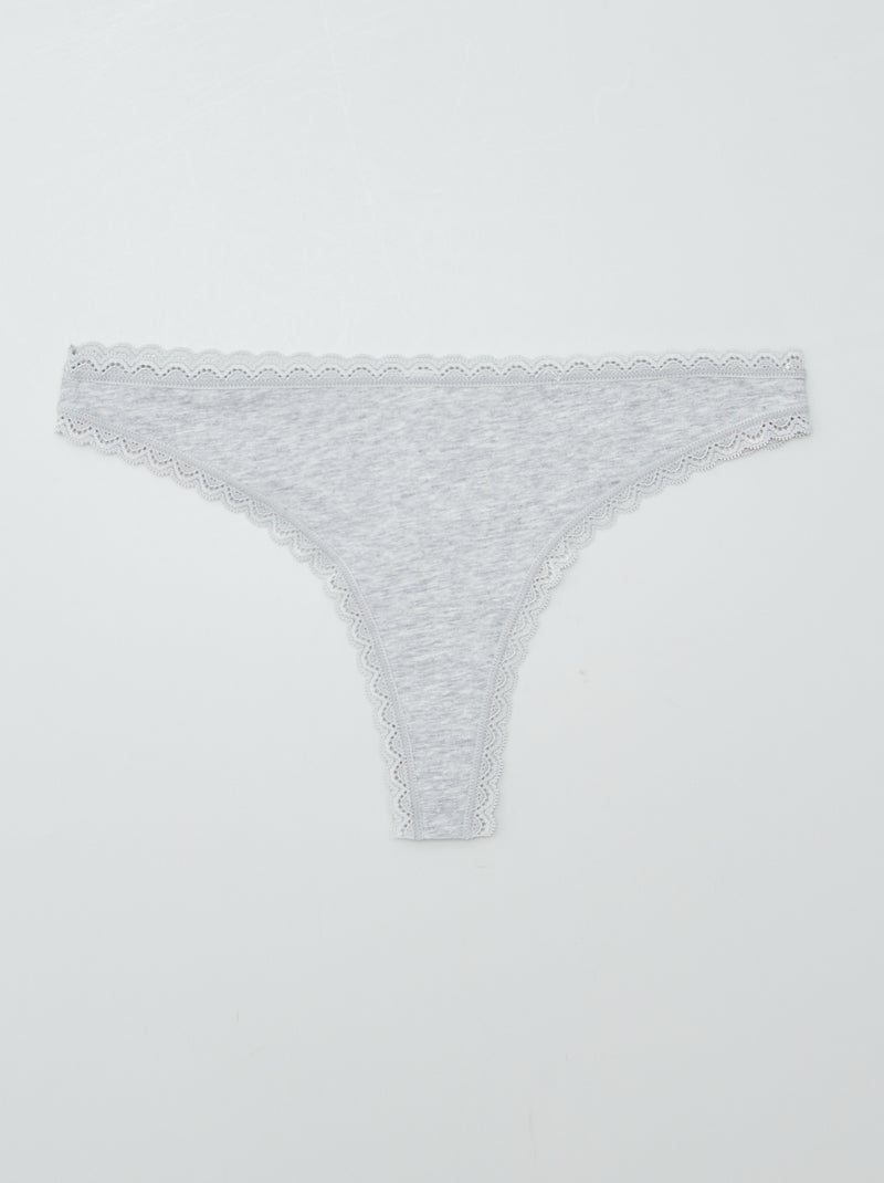 Pack de 2 braguitas brasileñas de algodón GRIS - Kiabi