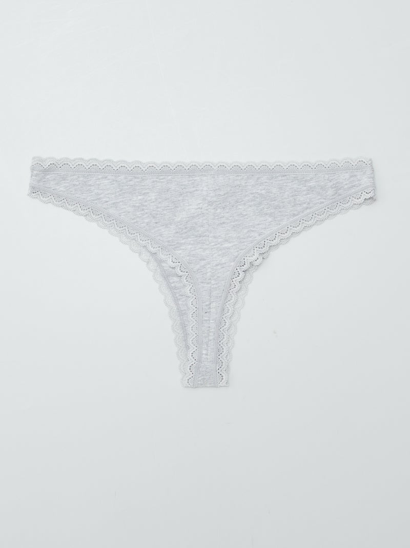 Pack de 2 braguitas brasileñas de algodón GRIS - Kiabi