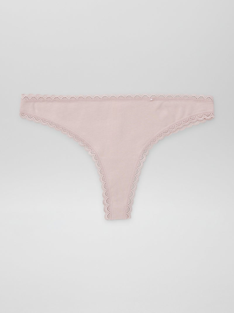 Pack de 2 braguitas brasileñas de algodón PURPURA - Kiabi
